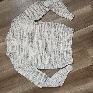 Evereve Cream Marled Knit Crewneck Sweater Size XS